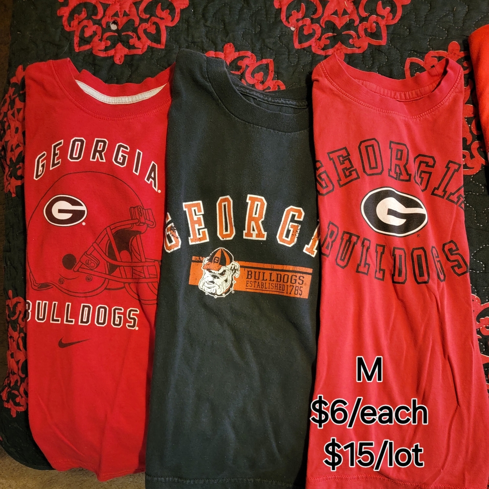 Kids Georgia Bulldogs T-Shirt Lot - Red and Black
